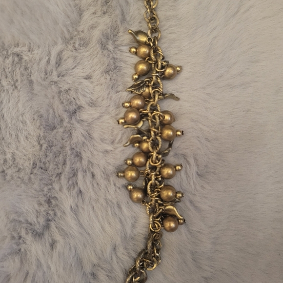 Aris by Treska Long Gold Bronze Leaves Necklace - Picture 5 of 9